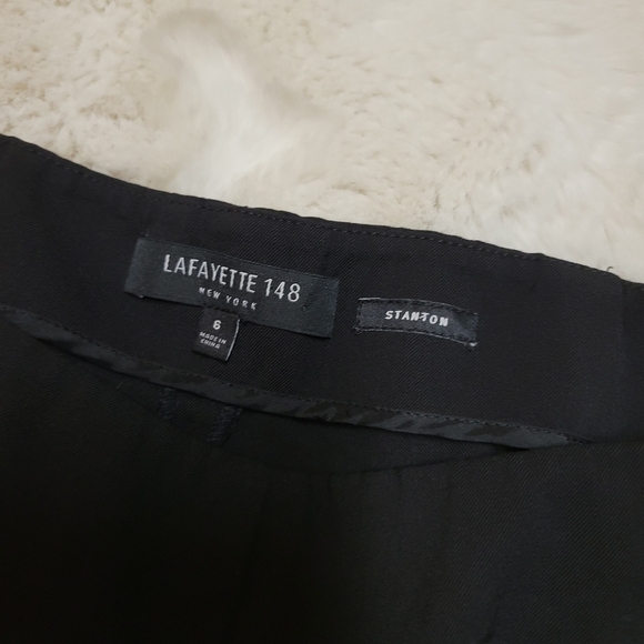 Lafayette 148 Stanton Slim Ankle Pant Black Wool Blend Size 6 Dress Pants Slacks - Picture 4 of 8